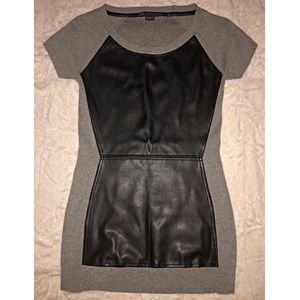 Gray and black faux leather shirt!